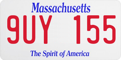 MA license plate 9UY155