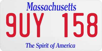 MA license plate 9UY158