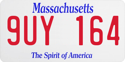 MA license plate 9UY164