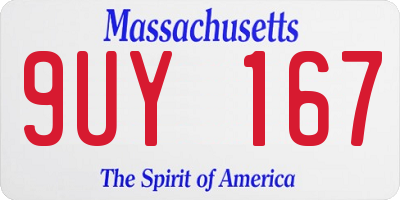 MA license plate 9UY167