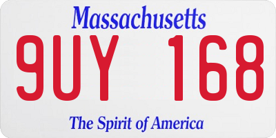 MA license plate 9UY168