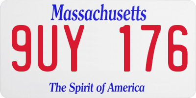 MA license plate 9UY176