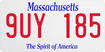 MA license plate 9UY185