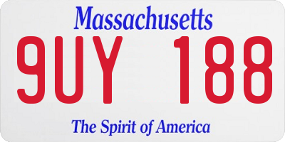 MA license plate 9UY188