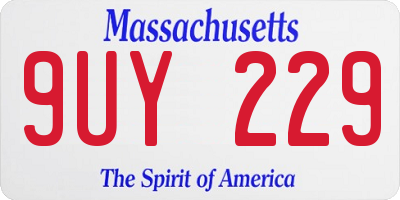 MA license plate 9UY229