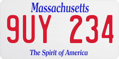 MA license plate 9UY234