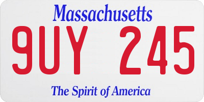 MA license plate 9UY245