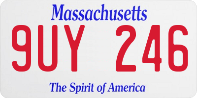 MA license plate 9UY246