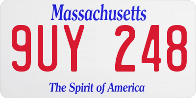 MA license plate 9UY248