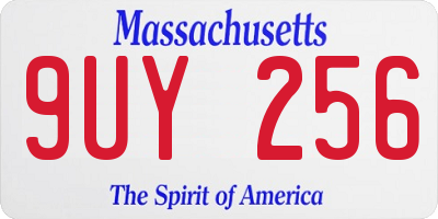 MA license plate 9UY256
