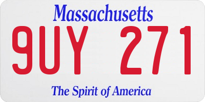MA license plate 9UY271