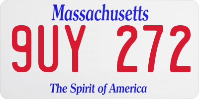 MA license plate 9UY272