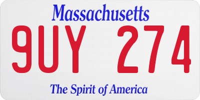 MA license plate 9UY274
