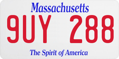 MA license plate 9UY288