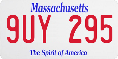 MA license plate 9UY295