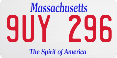 MA license plate 9UY296