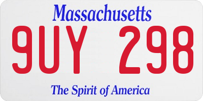 MA license plate 9UY298