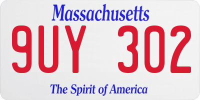 MA license plate 9UY302