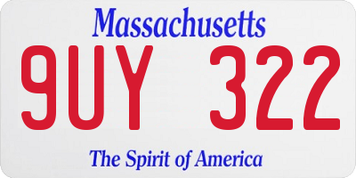 MA license plate 9UY322