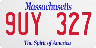 MA license plate 9UY327