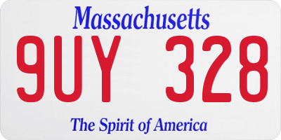 MA license plate 9UY328