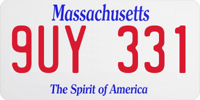 MA license plate 9UY331