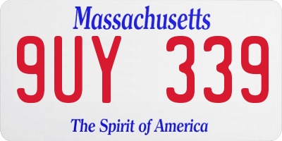 MA license plate 9UY339