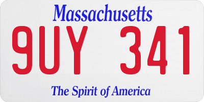 MA license plate 9UY341