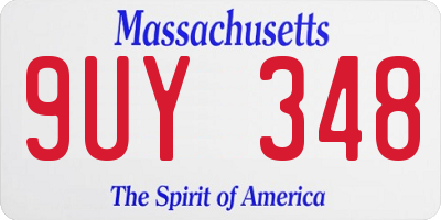MA license plate 9UY348