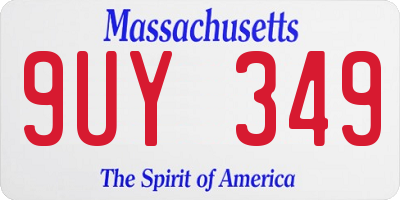 MA license plate 9UY349