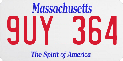 MA license plate 9UY364