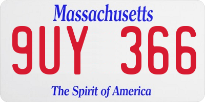 MA license plate 9UY366