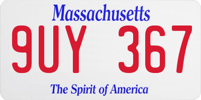 MA license plate 9UY367