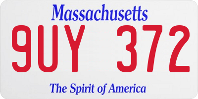 MA license plate 9UY372