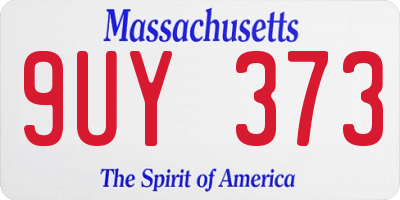 MA license plate 9UY373