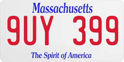 MA license plate 9UY399