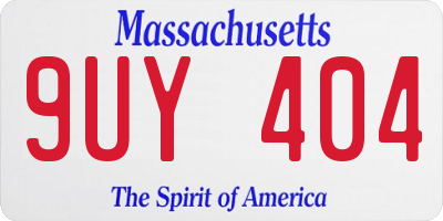 MA license plate 9UY404