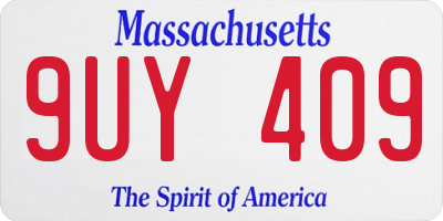 MA license plate 9UY409