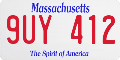 MA license plate 9UY412
