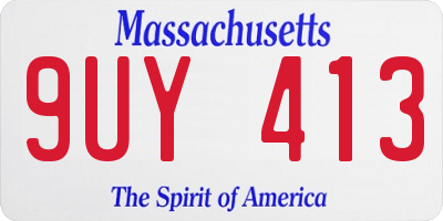 MA license plate 9UY413