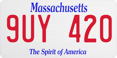 MA license plate 9UY420