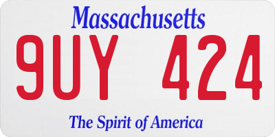 MA license plate 9UY424