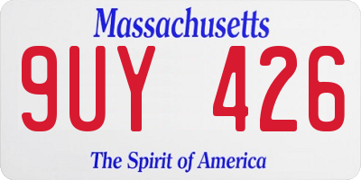 MA license plate 9UY426