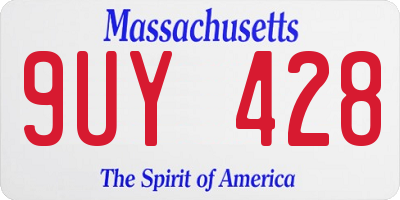 MA license plate 9UY428