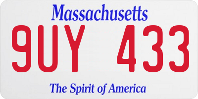 MA license plate 9UY433