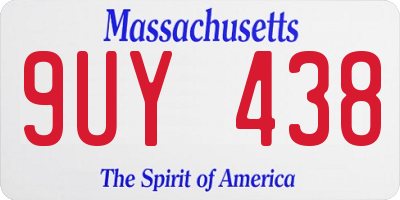 MA license plate 9UY438
