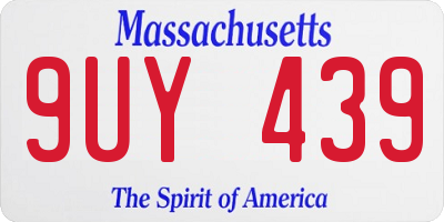 MA license plate 9UY439
