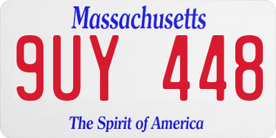 MA license plate 9UY448