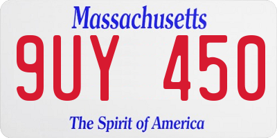 MA license plate 9UY450