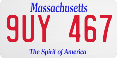 MA license plate 9UY467
